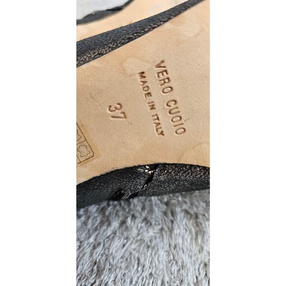 Cordani Italian Black Metallic Leather Upper High Heel Ankle Boots Sz EU 37 US 6 - Picture 6 of 7